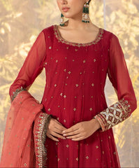 Grace S1008-Embroidered 3pc Organza Dress with Embroidered Organza Duppata.