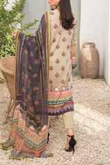 Grace S1087-Embroidered 3pc Lawn dress with Printed Chiffon Dupatta.