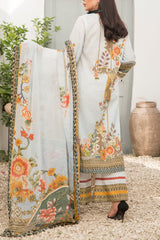 Grace S1089-Embroidered 3pc Lawn dress with Printed Chiffon Dupatta.
