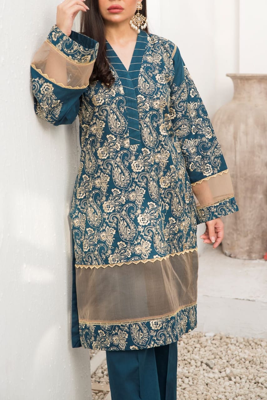Grace S1084-Embroidered 2pc Lawn Dress.