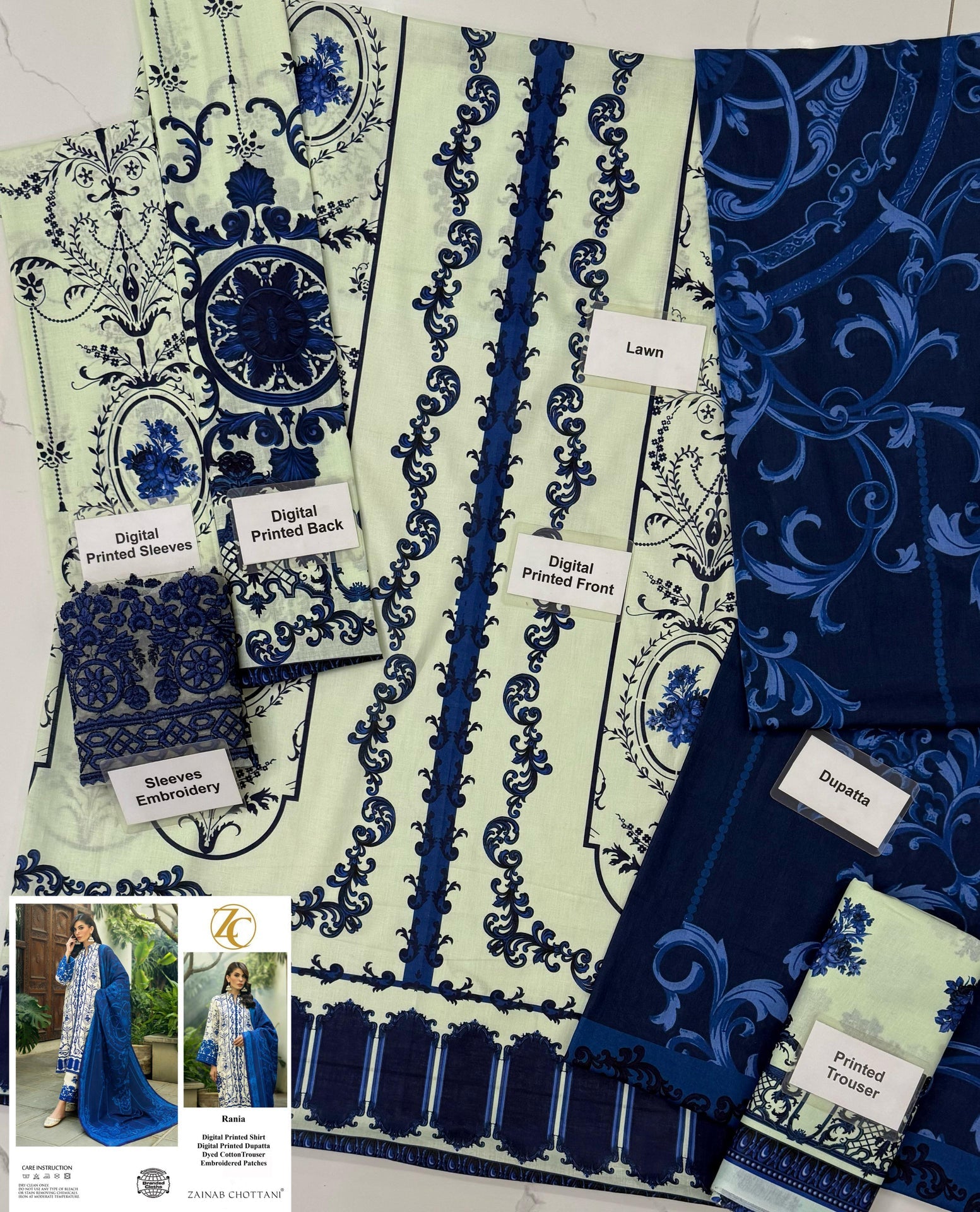 Grace S1070-Digital Printed 3pc Lawn Dress with Digital Printed Lawn Dupatta.