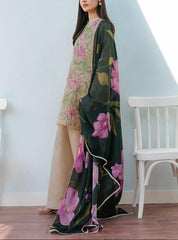 Grace S1128-Embroidered 3pc Lawn Dress With Printed Munar Dupatta.