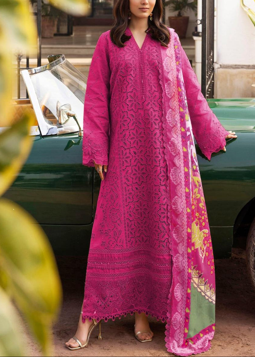 Grace S1114-Embroidered 3pc CHIKANKARI Lawn dress with Printed Munar Dupatta.