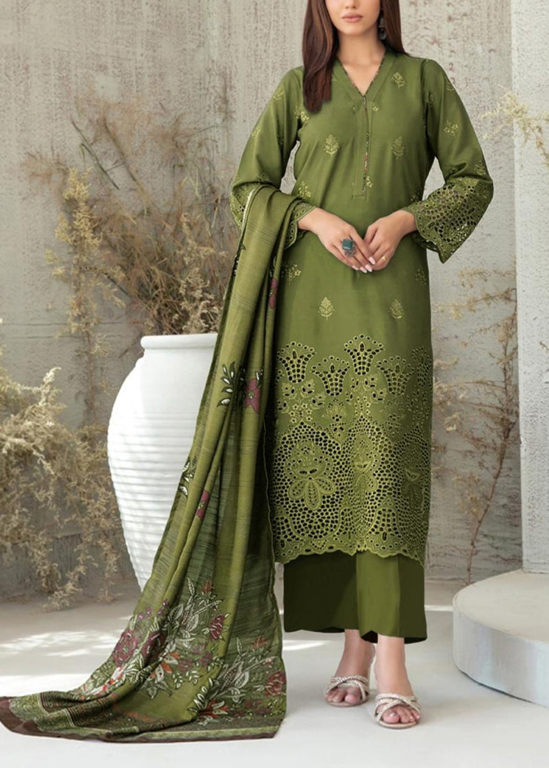 Grace S1138-Embroidered 3pc CHIKANKARI Lawn Dress With Printed Munar Dupatta.