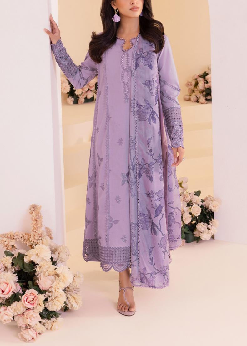 Grace S1162-Embroidered 3pc  Chikankari Lawn Dress With Printed Munar Dupatta.