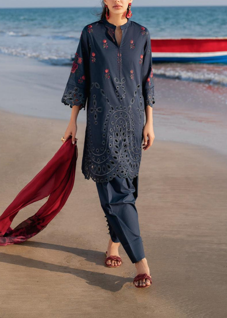 Grace S1158-Embroidered 3pc CHIKANKARI Lawn Dress With Printed Munar Dupatta.