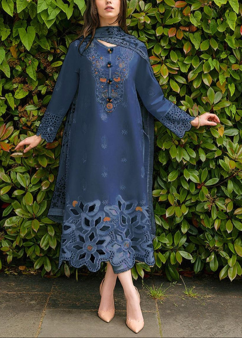 Grace S1182-Embroidered 3pc Lawn Dress With Printed Munar Dupatta.