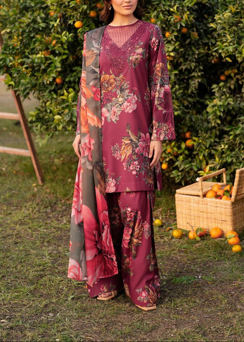 Grace S1176-Digital Printed 3pc Lawn Dress With Digital  Printed Lawn Dupatta.