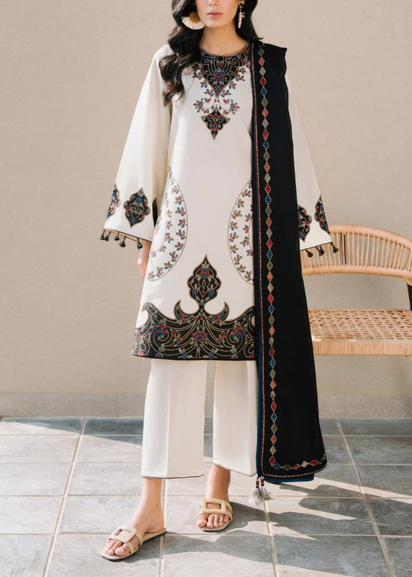 Grace S1202-Embroidered 3pc Lawn Dress With Embroidered Chiffon Dupatta.