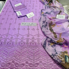 Grace S1148-Embroidered 3pc CHIKANKARI Lawn Dress With Printed Munar Dupatta.