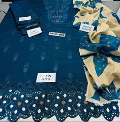 Grace S1182-Embroidered 3pc Lawn Dress With Printed Munar Dupatta.