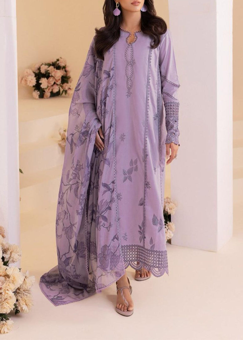 Grace S1162-Embroidered 3pc  Chikankari Lawn Dress With Printed Munar Dupatta.
