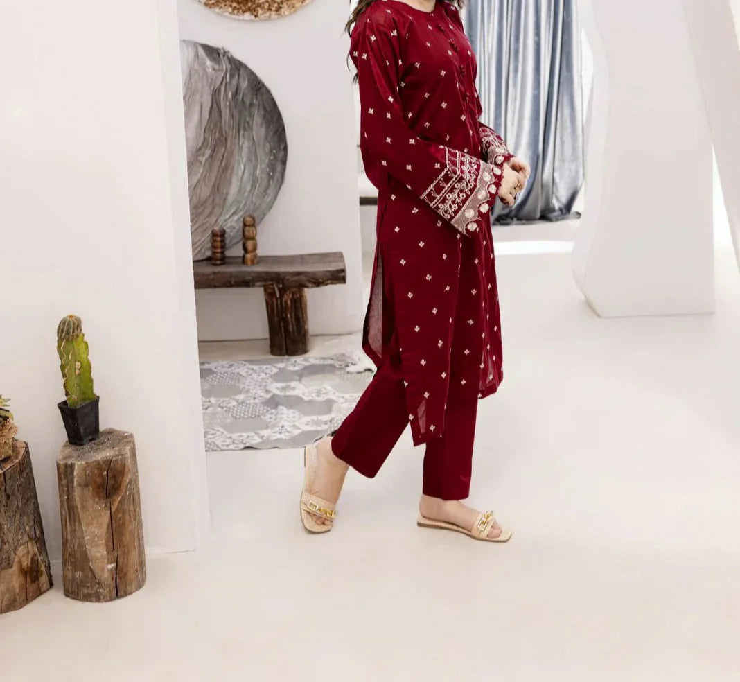 Grace W688- Embroidered 2pc Marina dress.