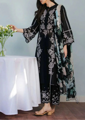 Grace S1263-Embroidered 3pc Lawn Dress With Printed Munar Dupatta.