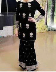 Grace W687- Embroidered 2pc Linen dress.