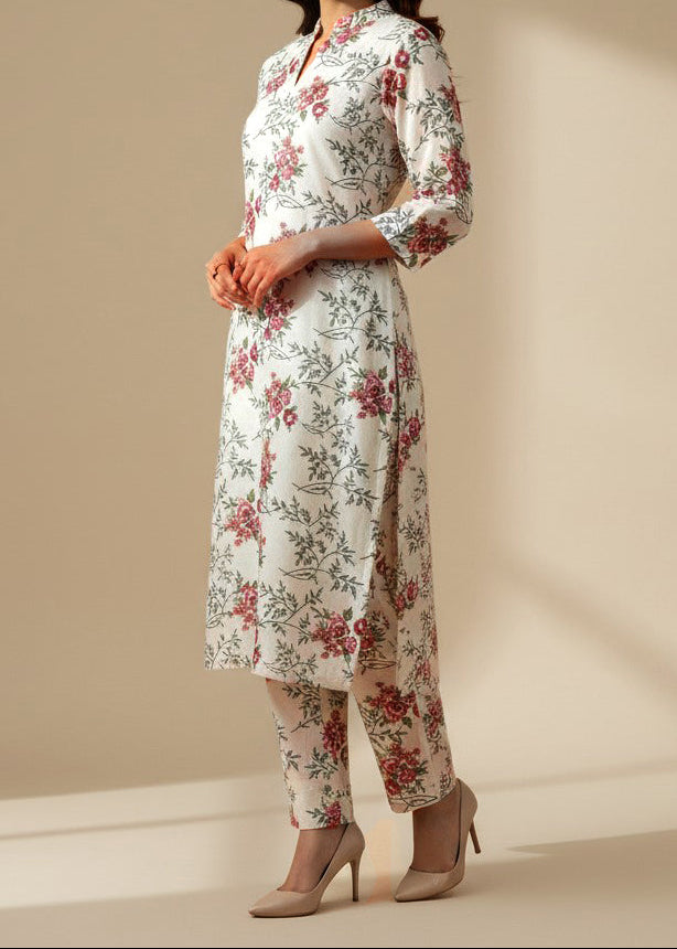 Grace W795-Digital Printed 2pc Linen Dress.