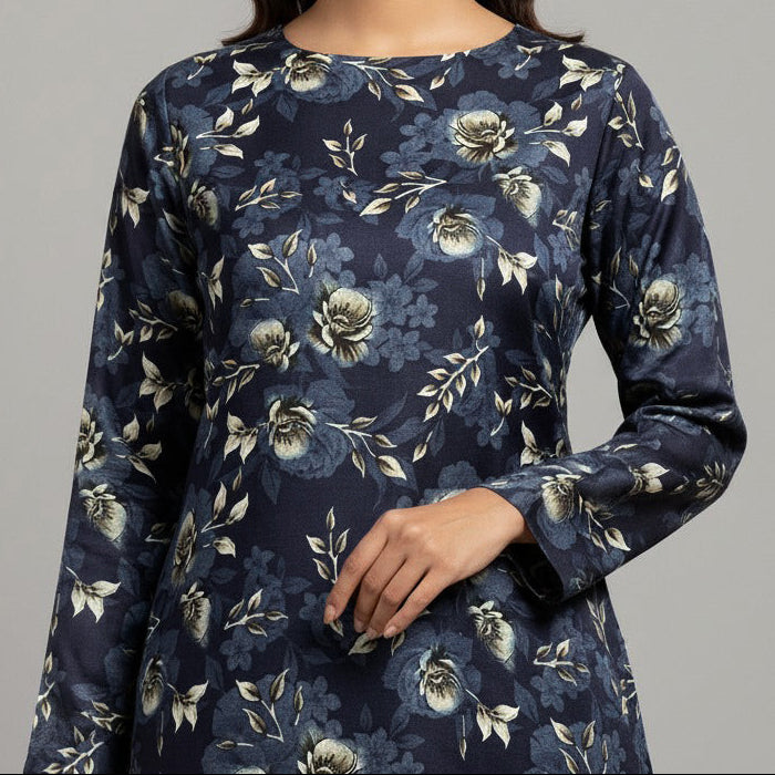 Grace W794-Digital Printed 2pc Linen Dress.