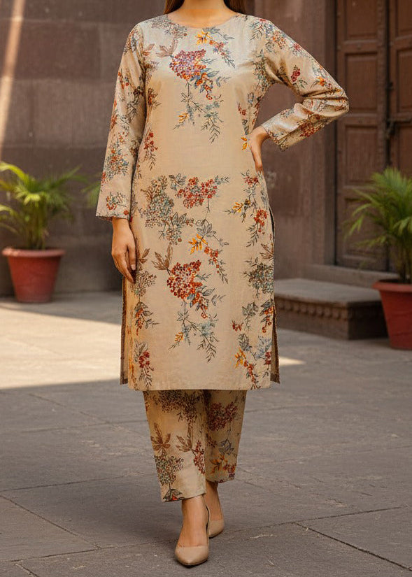 Grace W796-Digital Printed 2pc Linen Dress.