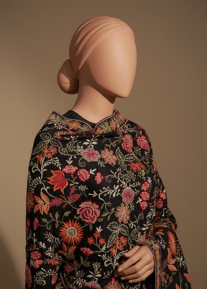 Sarinnah Premium D76-Luxury Formal Heavy Embroidered Karandi Shawl.