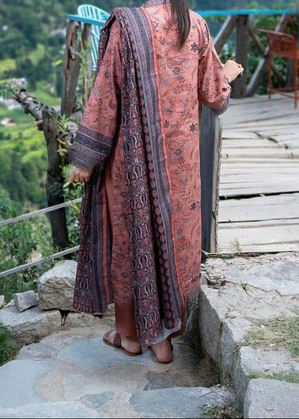 Grace W867 - Digital Printed 3pc Karandi Dress With Digital Printed Karandi Shawl.