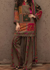 Grace W872 - Digital Printed 3pc Karandi Dress With Digital Printed Karandi Shawl.