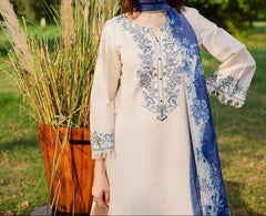 Grace S1448-Embroidered 3pc Lawn Dress With Printed Lawn Dupatta.
