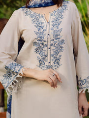 Grace S1448-Embroidered 3pc Lawn Dress With Printed Lawn Dupatta.