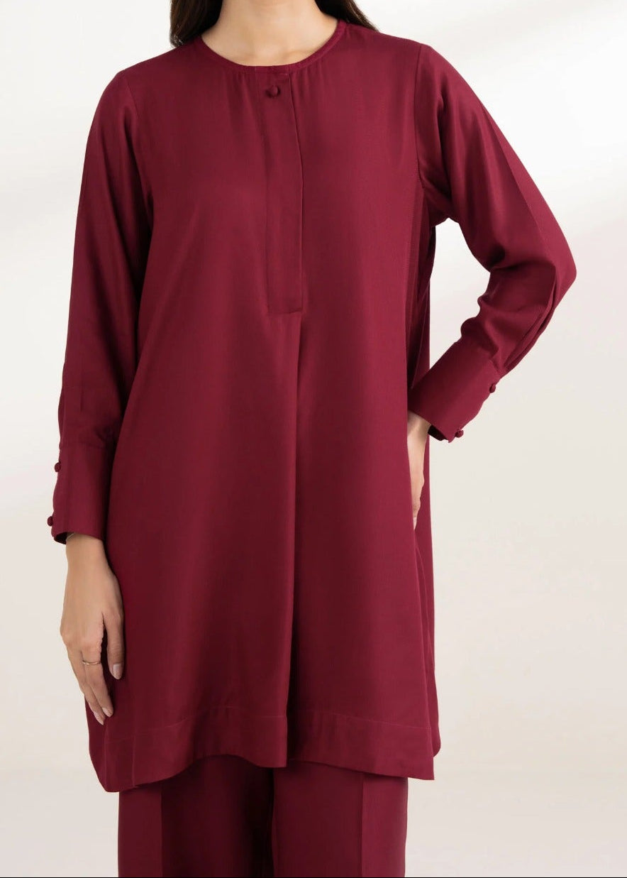 C-S 035- STITCHED 2PC DHANAK CO-ORD SET.