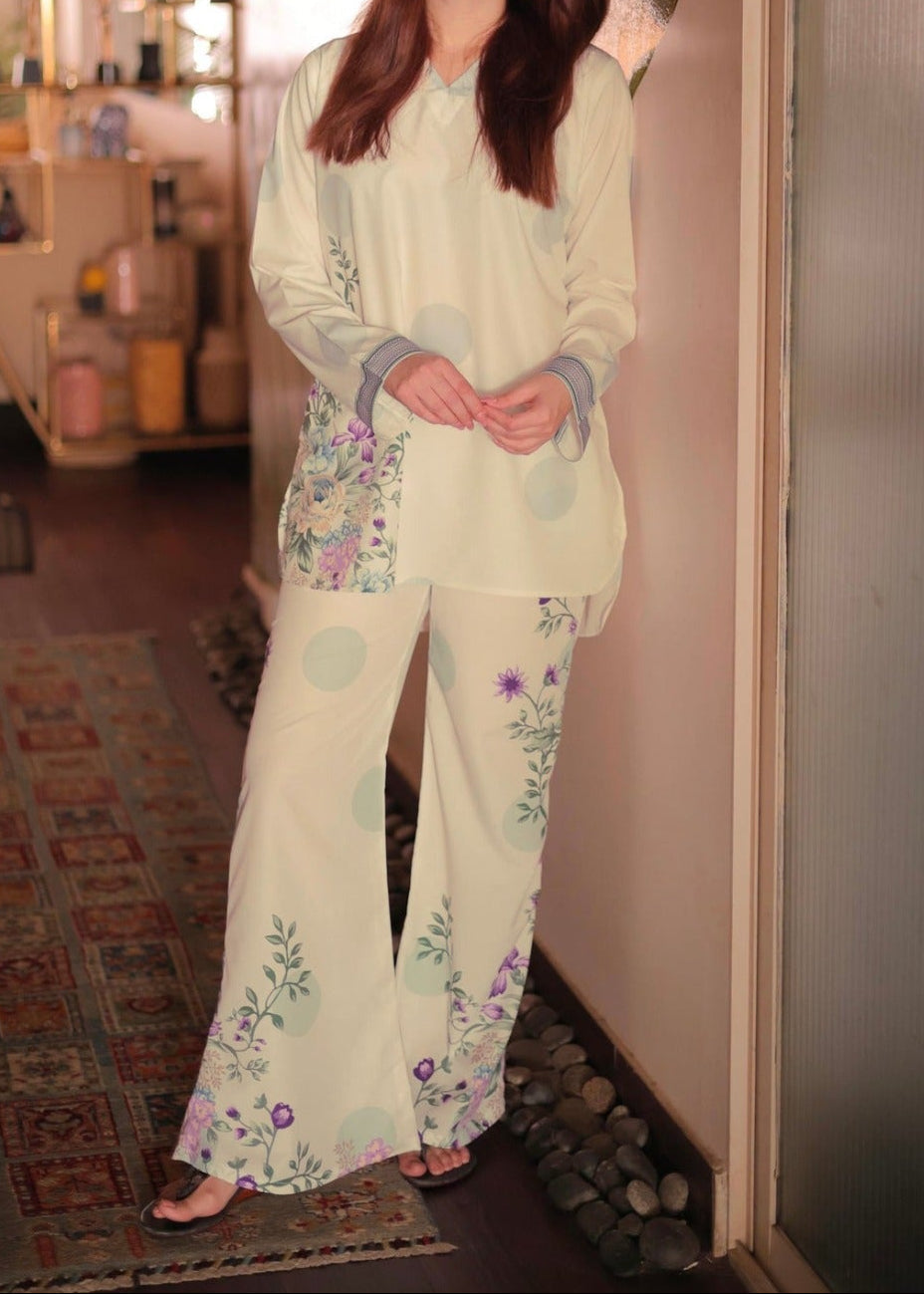 CS-112 ZOYA- STITCHED 2PC PRINTED CO-ORD SET.