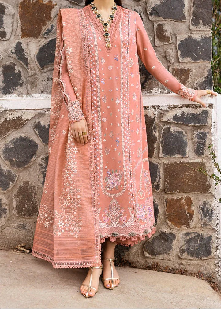 Grace S1307-Embroidered 3pc Lawn Dress With Printed Lawn Dupatta.