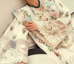 Grace S1315-Embroidered 3pc Lawn Dress With Embroidered Organza Dupatta.