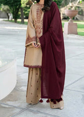 Grace W1029-Embroidered 3pc Marina Dress With Printed Shawl.