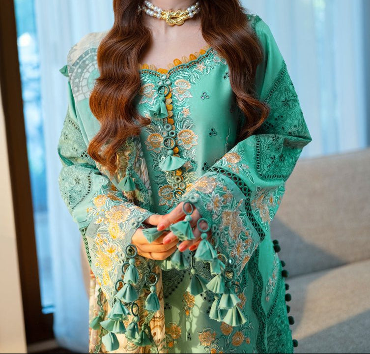 Grace S1411 - Embroidered 3pc CHIKANKARI Lawn Dress With Printed Lawn Dupatta.