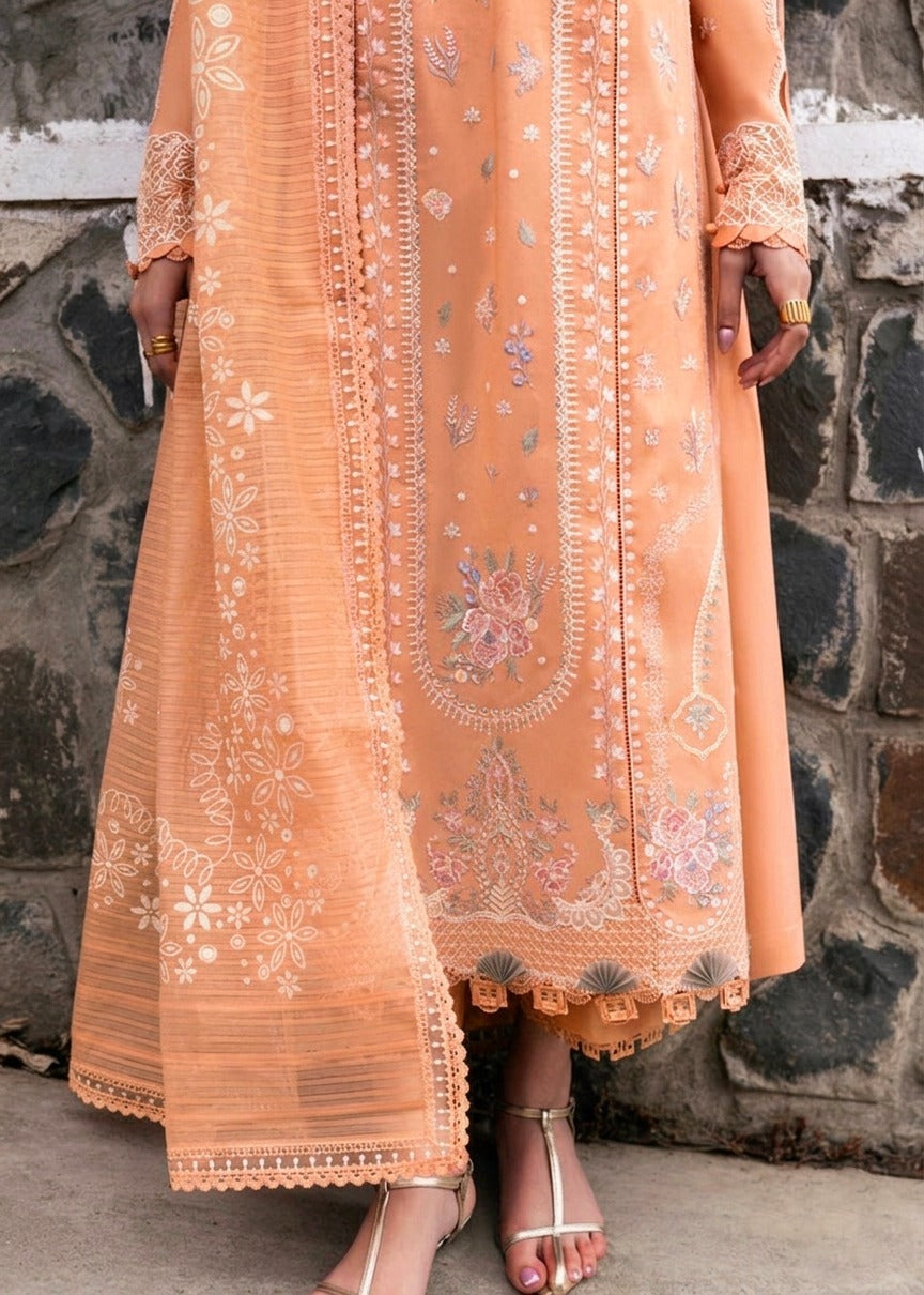 Grace S1442-Embroidered 3pc Lawn Dress With Printed Lawn Dupatta.
