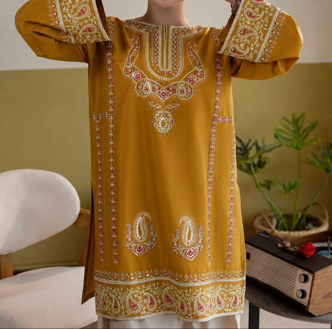 Grace S1472 - Embroidered 2pc lawn dress.