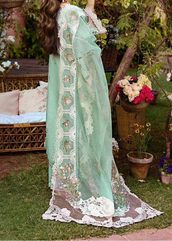 Grace S1484 - Embroidered 3pc Lawn Dress With Embroidered Khadi Net Dupatta.