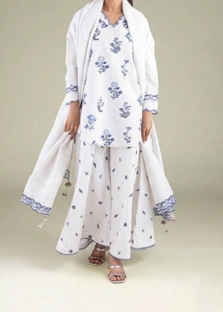 Grace S1485-Embroidered 3pc Lawn Dress With Printed Lawn Dupatta.