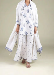 Grace Z-(S1485) - Stitched Embroidered 3pc Lawn Dress With Printed Lawn Dupatta.
