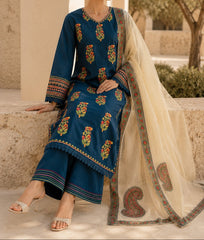 Grace S1497 - Embroidered 3pc Lawn Dress With Embroidered Chiffon Dupatta.