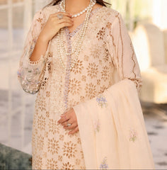 Grace S1496 - Embroidered 3pc CHIKANKARI Lawn Dress With Printed Lawn Dupatta.