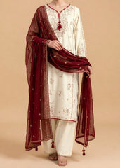 Grace S1433 - Embroidered 3pc Lawn Dress With Embroidered Chiffon Dupatta.