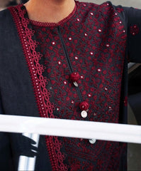 Grace S1524 - Embroidered 3pc Lawn Dress With Embroidered Chiffon Dupatta.