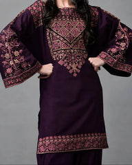 Grace Z-(S1534) - Stitched Embroidered 2PC Lawn dress.
