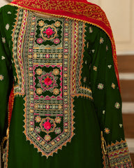 Grace S1536 - Embroidered 3pc Lawn Dress With Printed Lawn Dupatta.