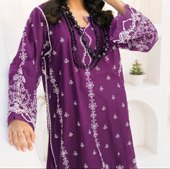Grace S1537 - Embroidered 3pc Lawn Dress With Embroidered Chiffon Dupatta.