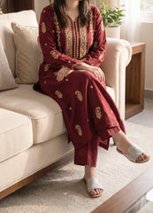Grace S1542-Embroidered 2pc Lawn Dress.