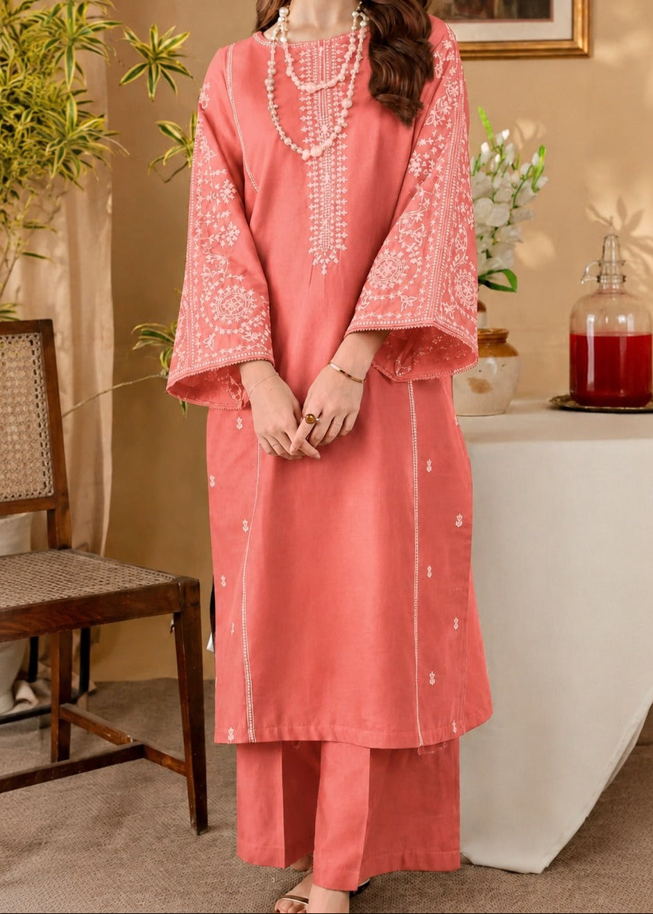 Grace S1565-Embroidered 2pc Lawn Dress.