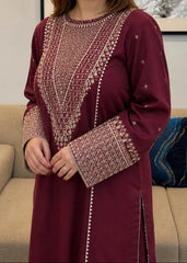 Grace Z-(W1077) - Stitched Embroidered 2pc Marina Dress.