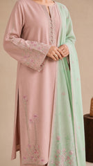 Grace S1589-Embroidered 3pc Lawn Dress With Printed voile Dupatta.