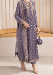 Grace W1024-Embroidered 3pc Marina Dress With Embroidered Khadi Net Dupatta.